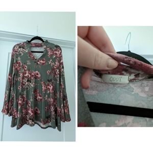 Floral Top with Bell Sleeves